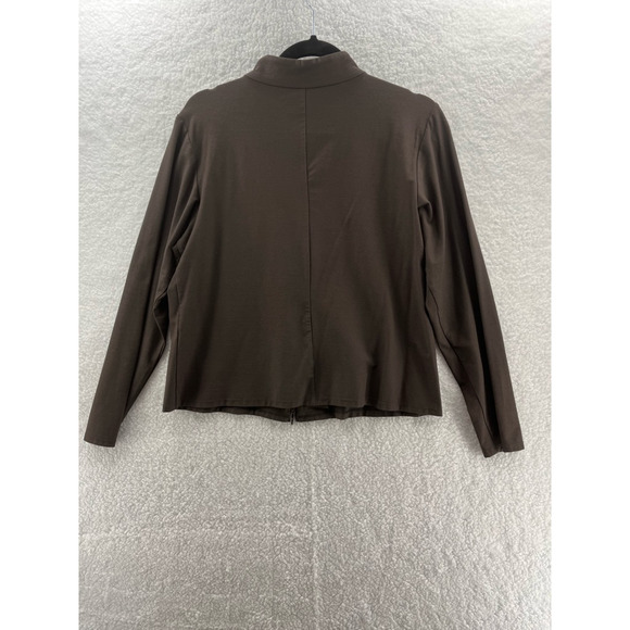 Eileen Fisher Womens Jacket Gray Zipper Up Stretch Mock Neck Long Sleeve M - Picture 2 of 8